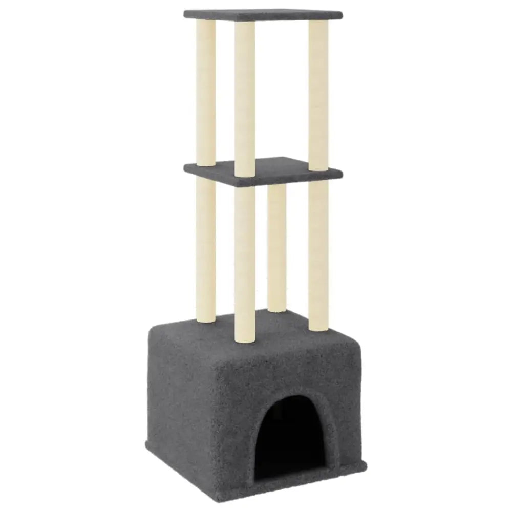 Vidaxl cat tree with sisal scratching posts dark grey 133.5