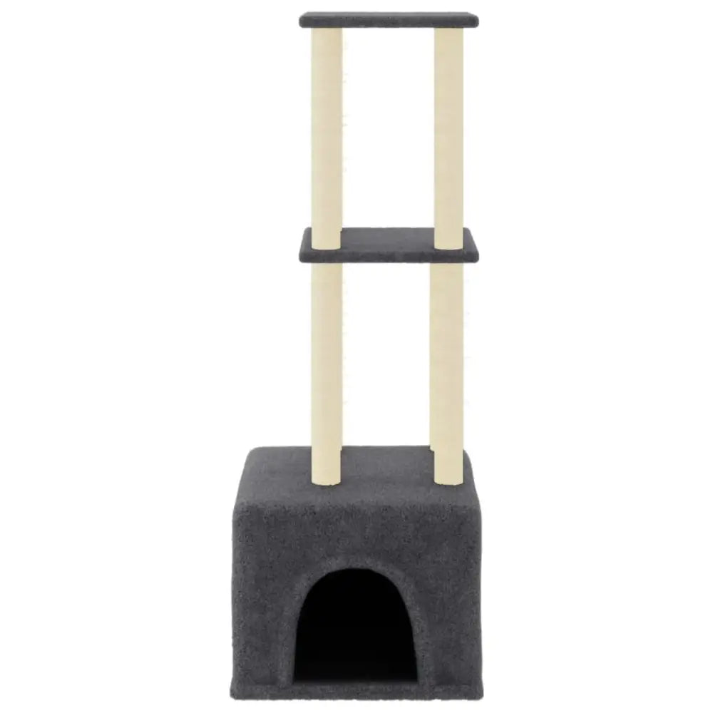 Vidaxl cat tree with sisal scratching posts dark grey 133.5