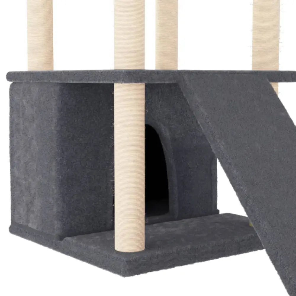 Vidaxl cat tree with sisal scratching posts dark grey 133