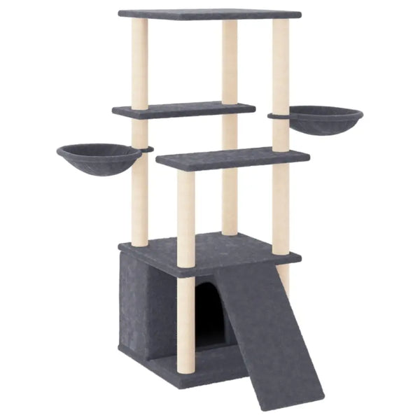 Vidaxl cat tree with sisal scratching posts dark grey 133