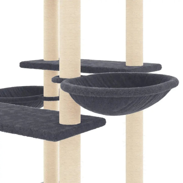 Vidaxl cat tree with sisal scratching posts dark grey 133