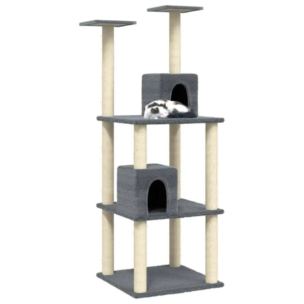 Vidaxl cat tree with sisal scratching posts dark grey 141