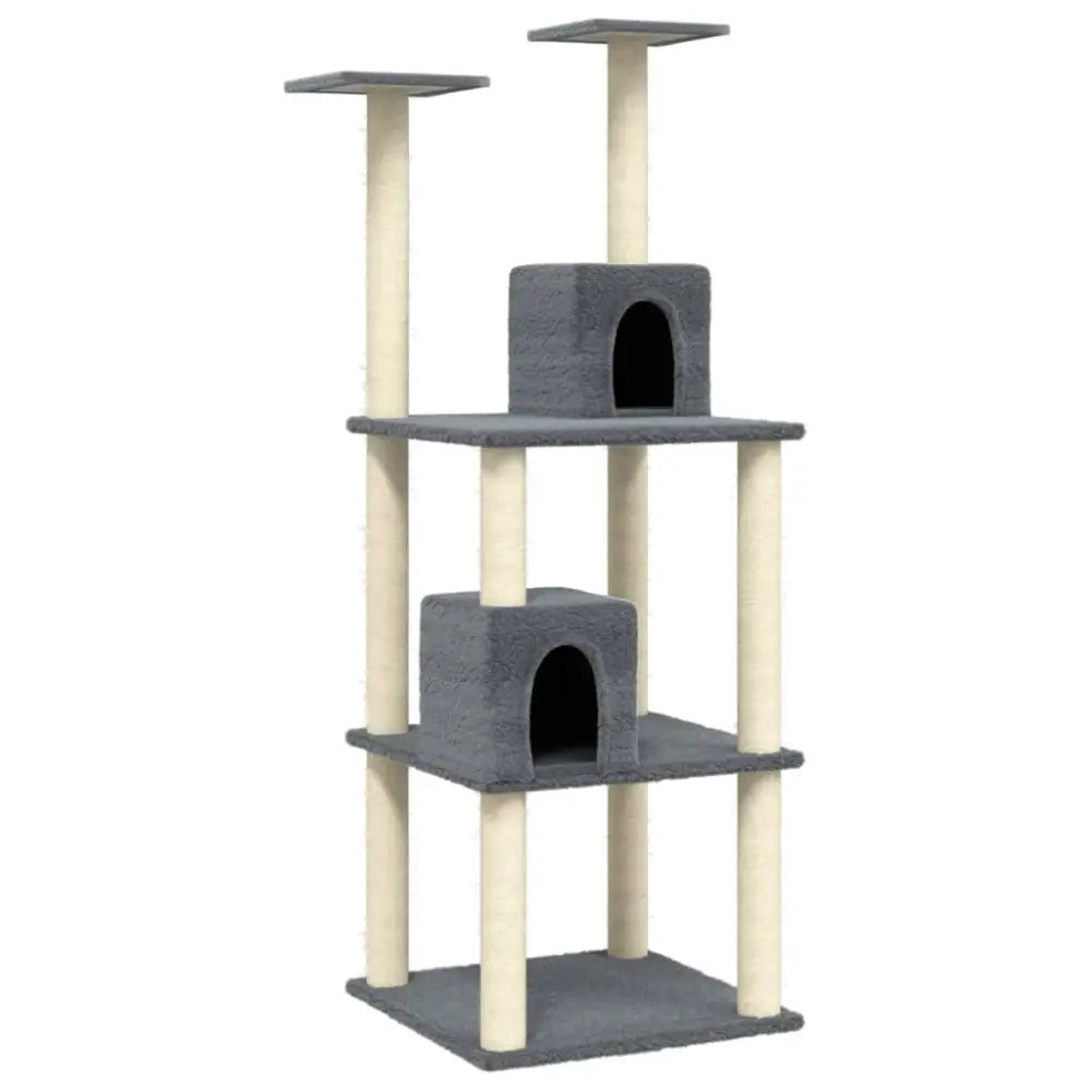 Vidaxl cat tree with sisal scratching posts dark grey 141