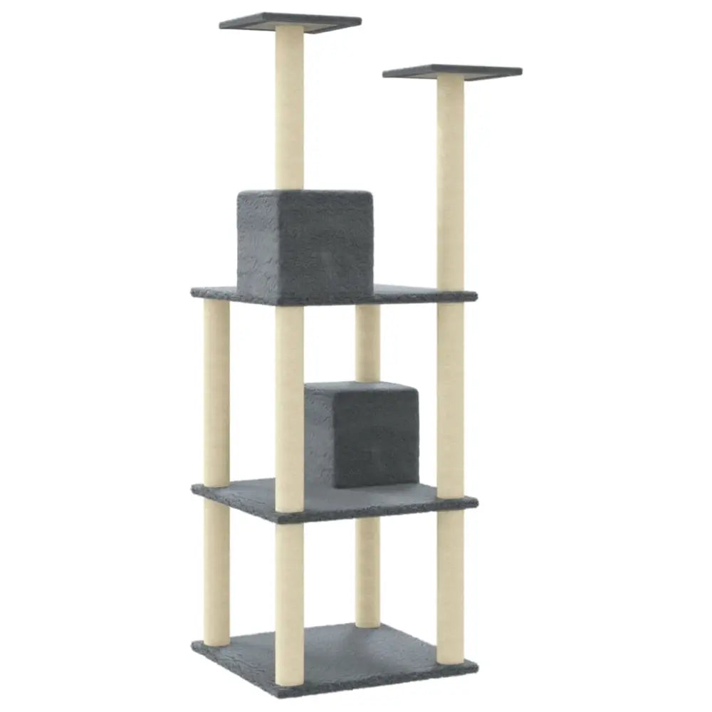 Vidaxl cat tree with sisal scratching posts dark grey 141