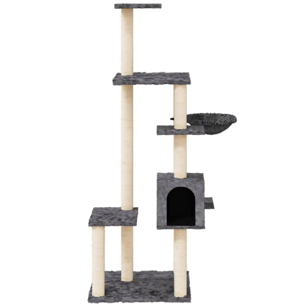 Vidaxl cat tree with sisal scratching posts dark grey 142