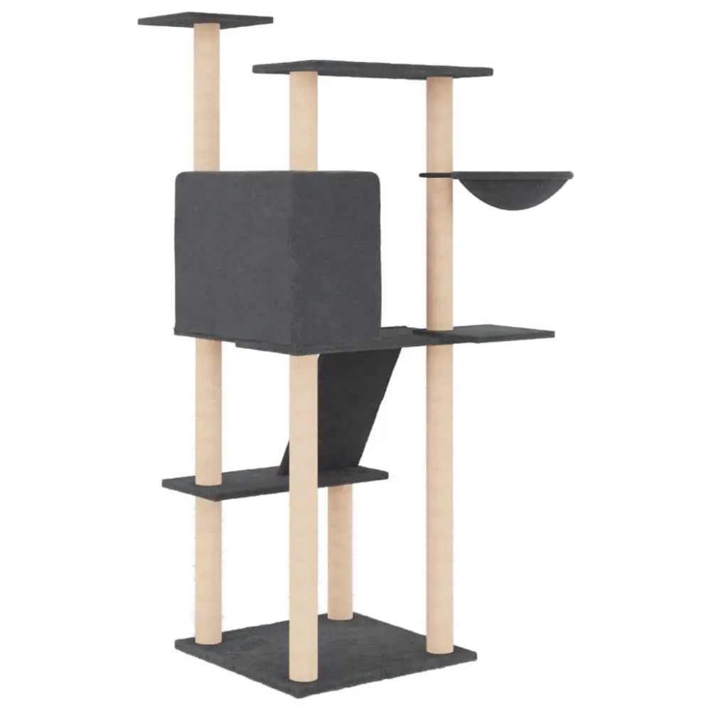 Vidaxl cat tree with sisal scratching posts dark grey 143