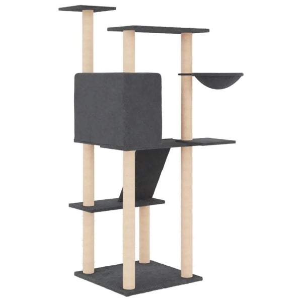 Vidaxl cat tree with sisal scratching posts dark grey 143