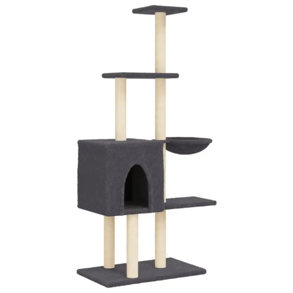 Vidaxl cat tree with sisal scratching posts dark grey 145