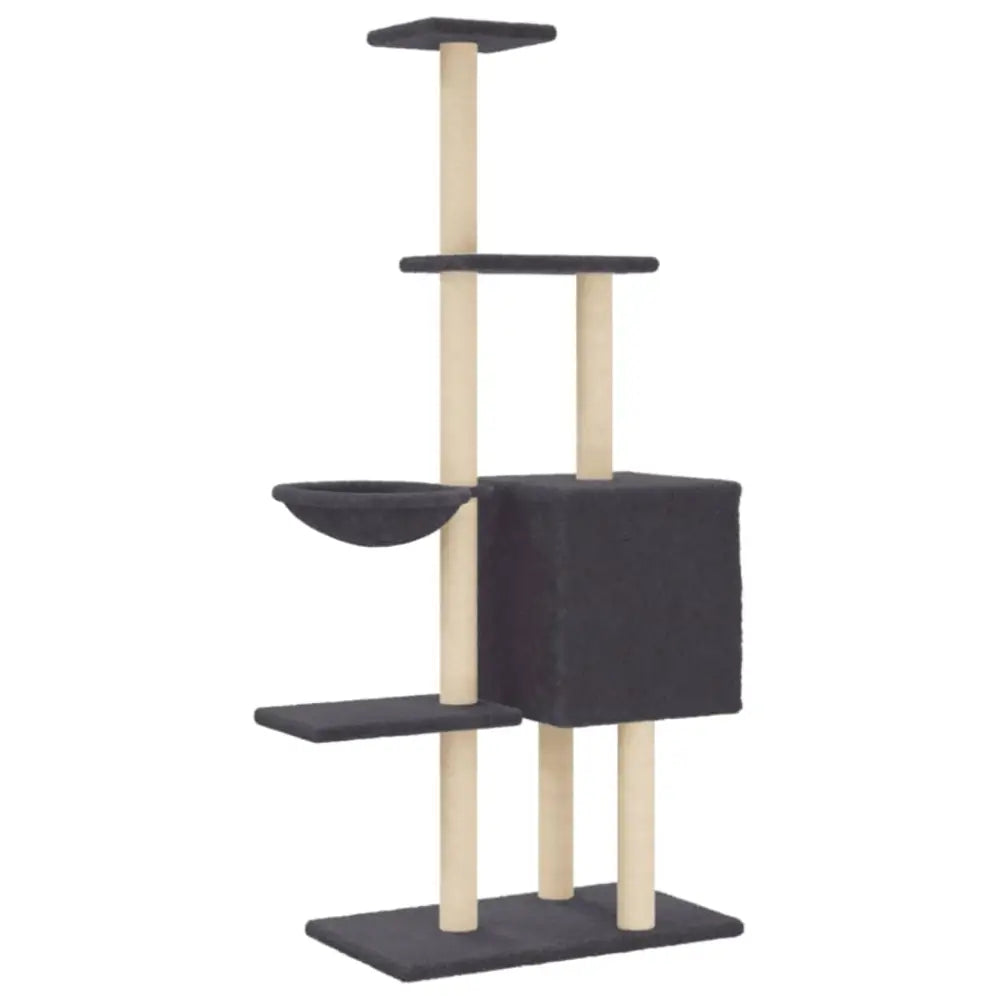 Vidaxl cat tree with sisal scratching posts dark grey 145