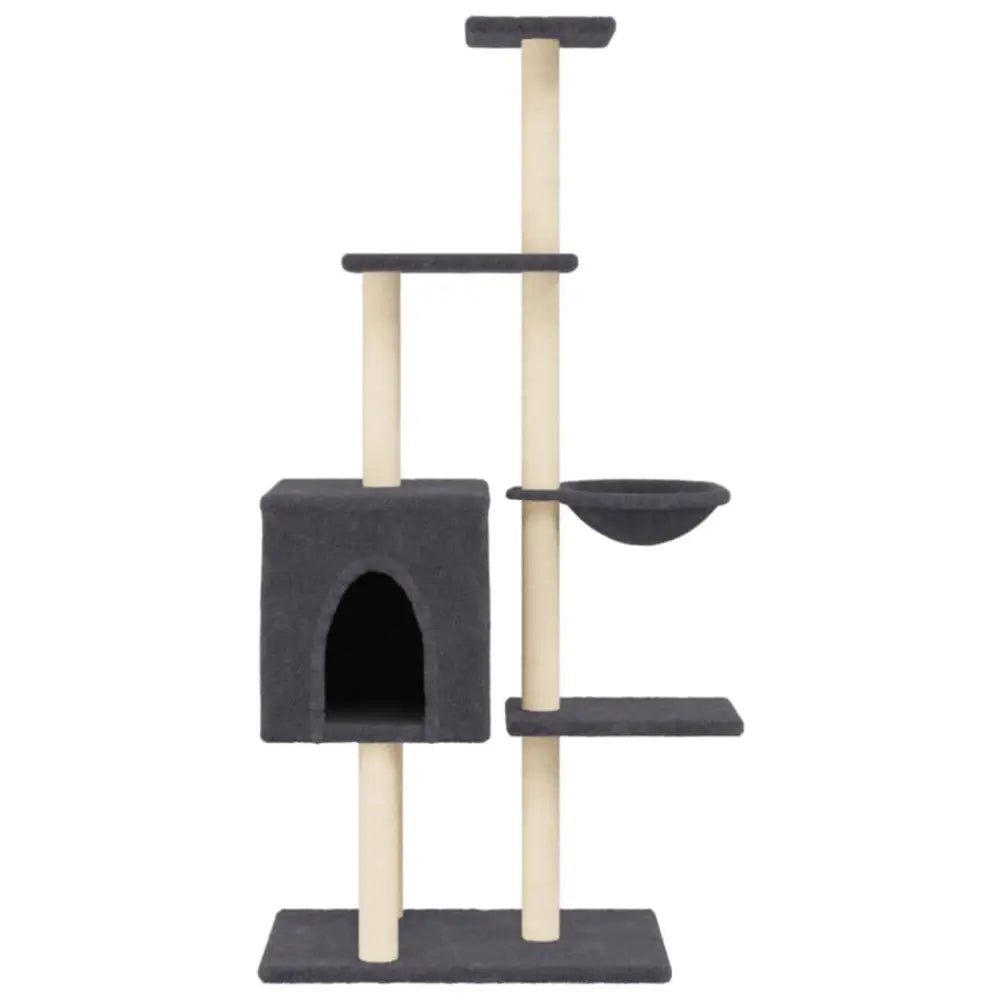 Vidaxl cat tree with sisal scratching posts dark grey 145