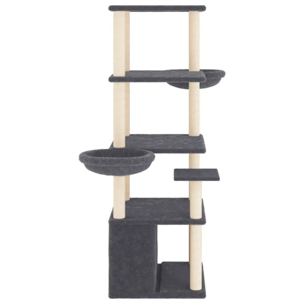 Vidaxl cat tree with sisal scratching posts dark grey 147