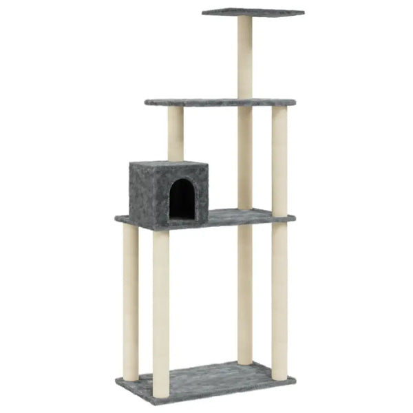 Vidaxl cat tree with sisal scratching posts dark grey 147