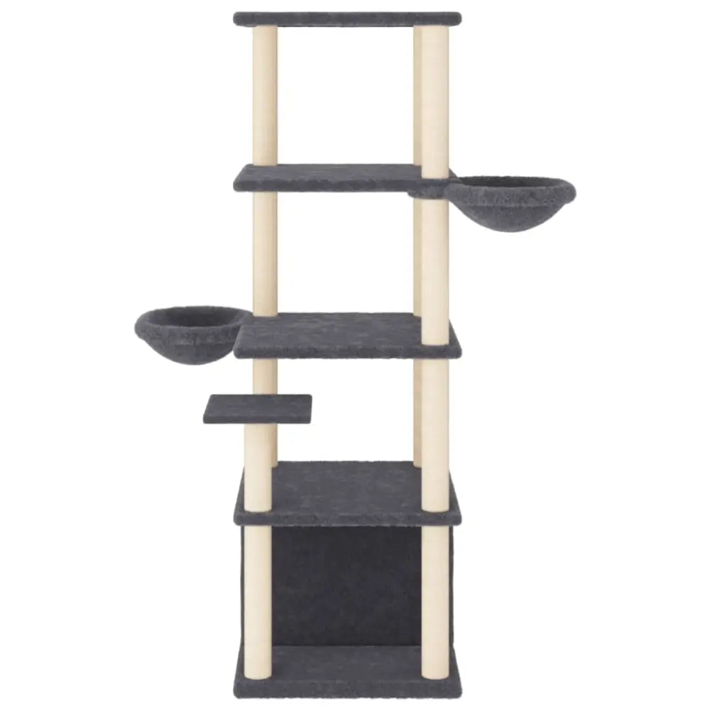 Vidaxl cat tree with sisal scratching posts dark grey 147