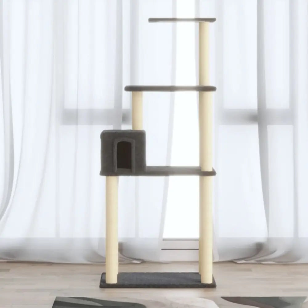 Vidaxl cat tree with sisal scratching posts dark grey 147