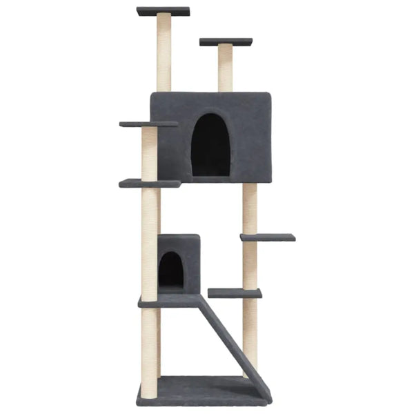 Vidaxl cat tree with sisal scratching posts dark grey 153