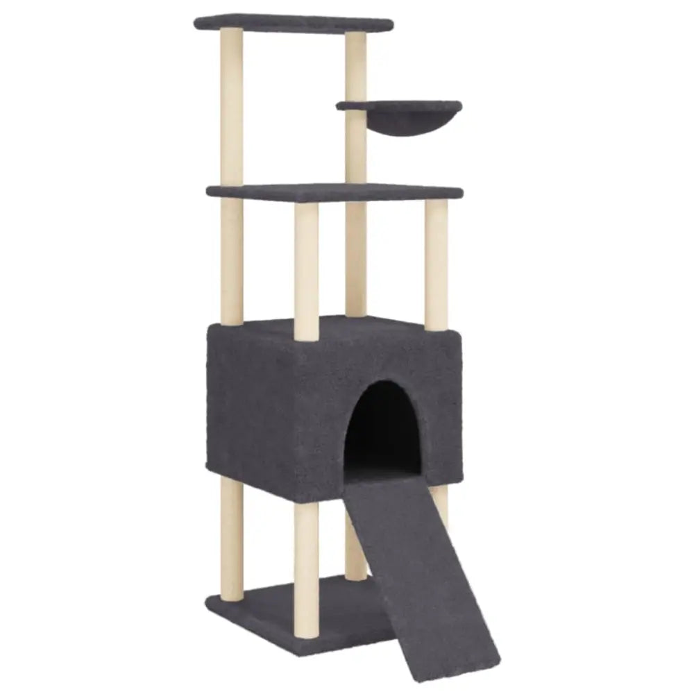 Vidaxl cat tree with sisal scratching posts dark grey 153