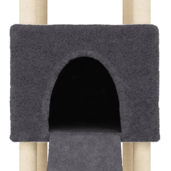 Vidaxl cat tree with sisal scratching posts dark grey 153