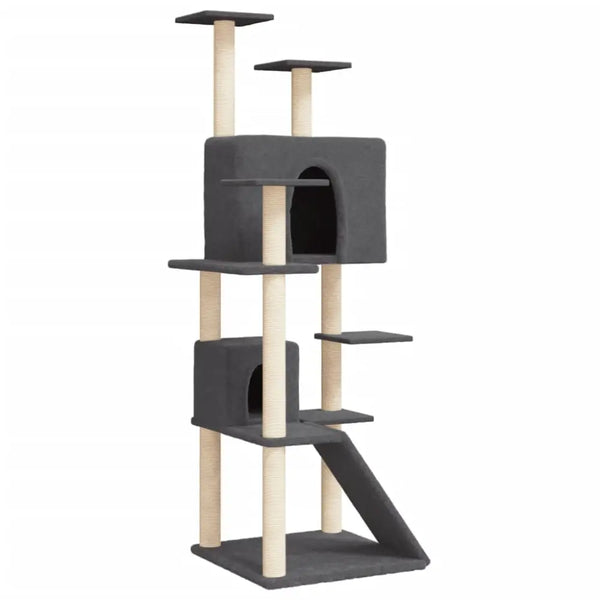 Vidaxl cat tree with sisal scratching posts dark grey 153