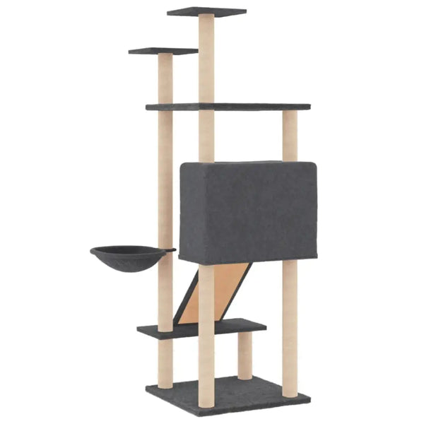 Vidaxl cat tree with sisal scratching posts dark grey 153