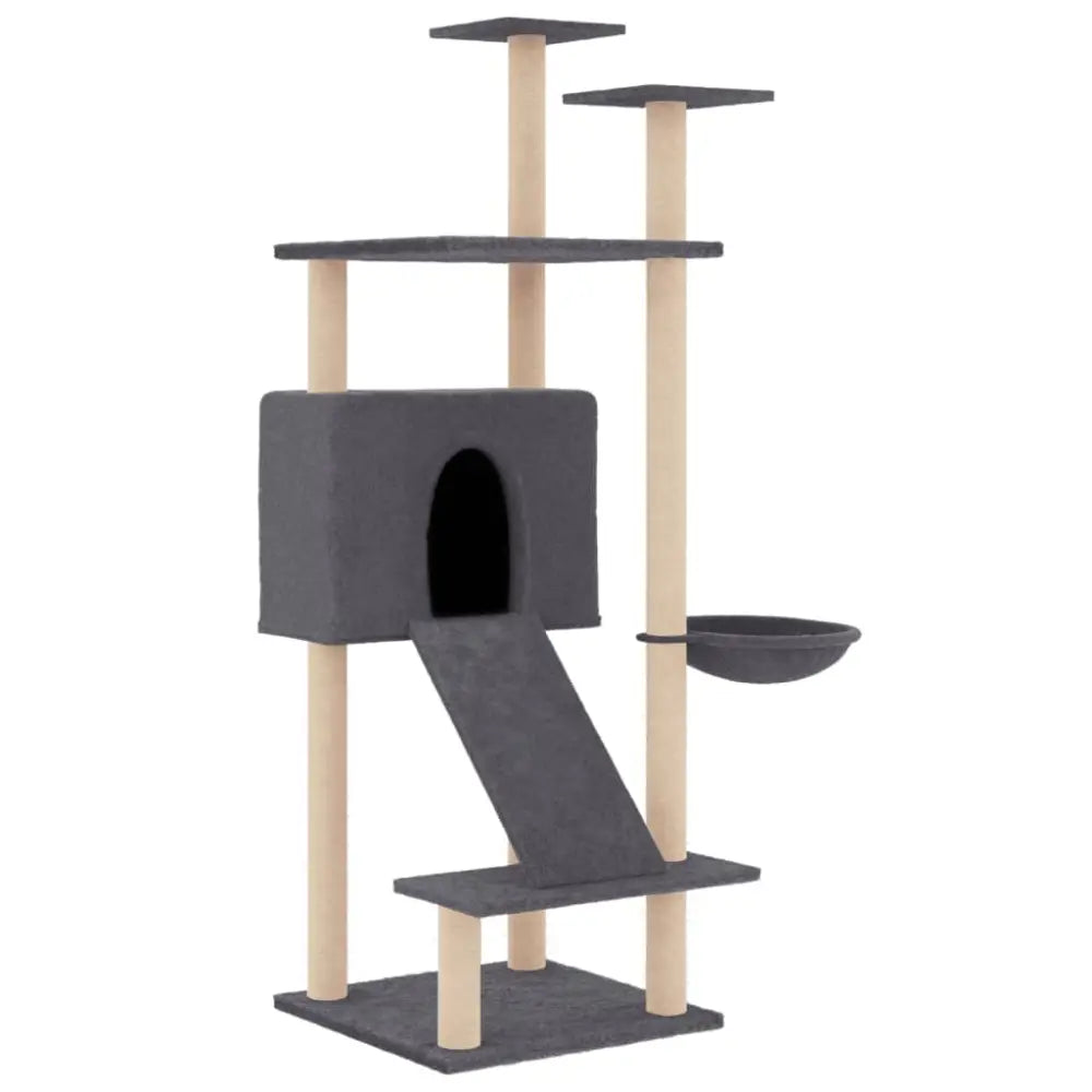 Vidaxl cat tree with sisal scratching posts dark grey 153