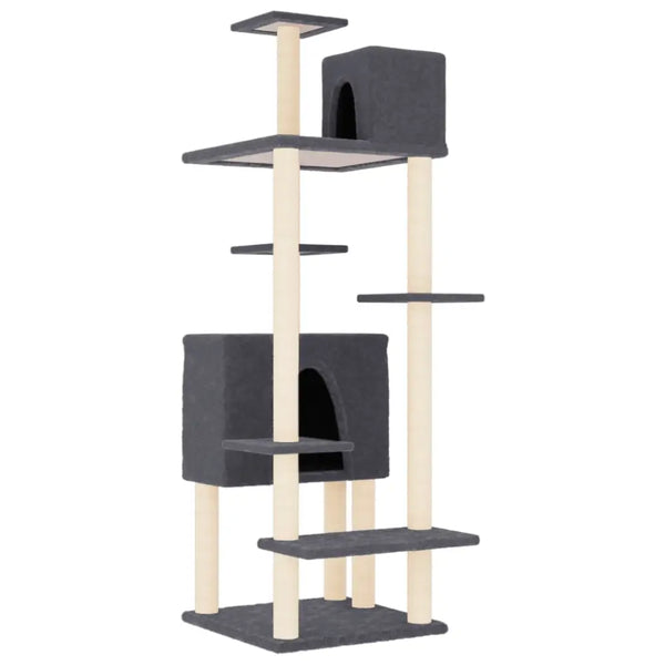 Vidaxl cat tree with sisal scratching posts dark grey 154