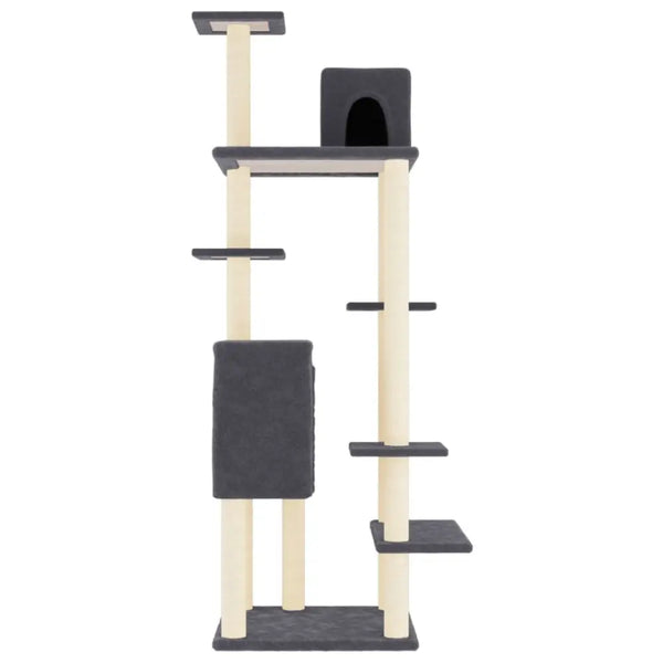 Vidaxl cat tree with sisal scratching posts dark grey 154