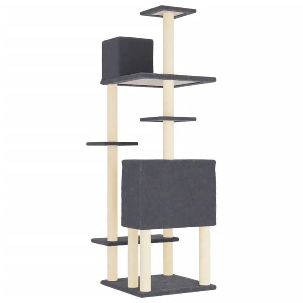 Vidaxl cat tree with sisal scratching posts dark grey 154