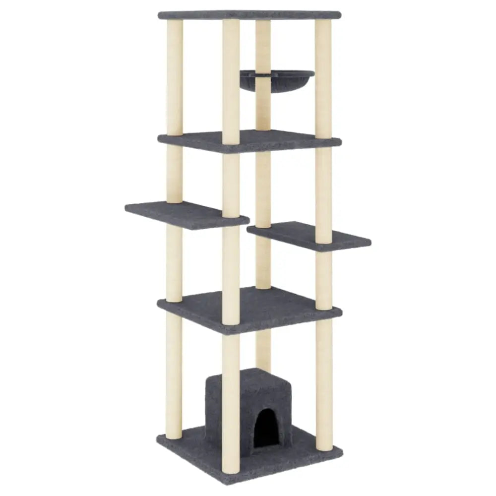 Vidaxl cat tree with sisal scratching posts dark grey 154