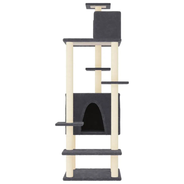 Vidaxl cat tree with sisal scratching posts dark grey 154