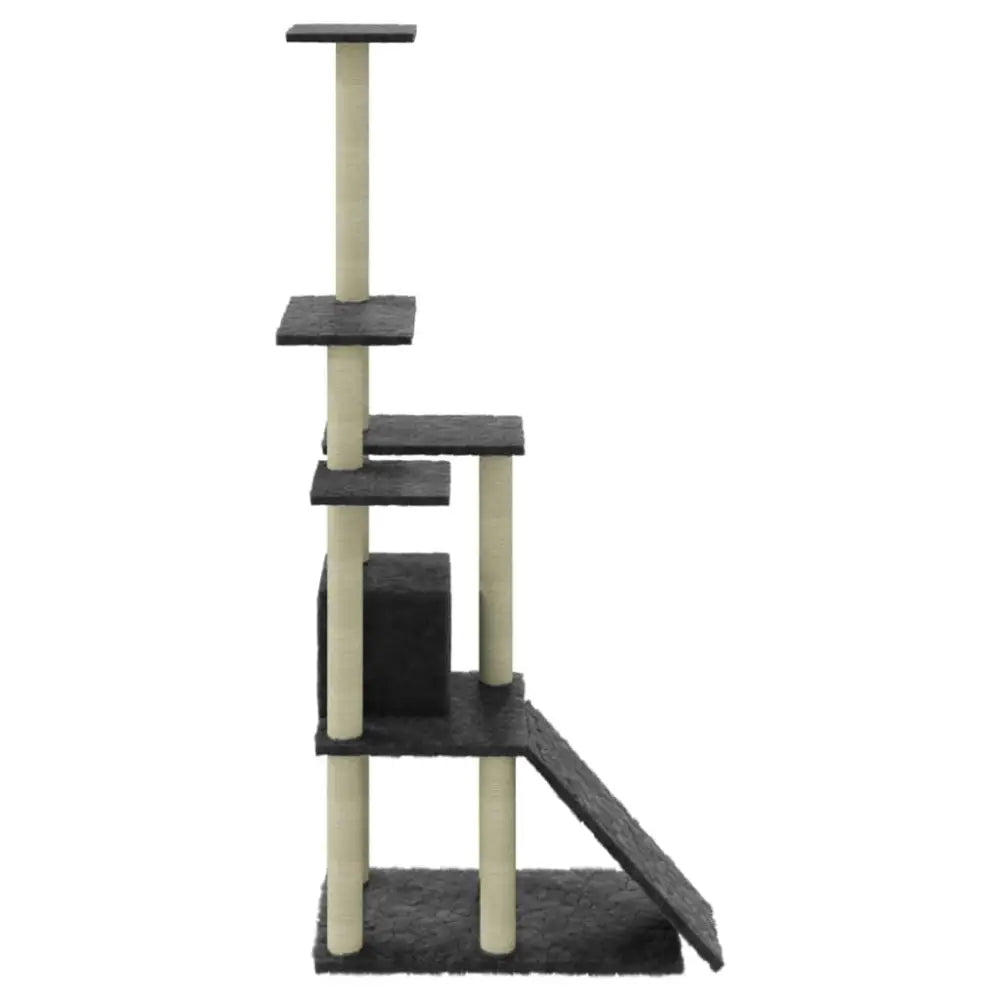 Vidaxl cat tree with sisal scratching posts dark grey 155