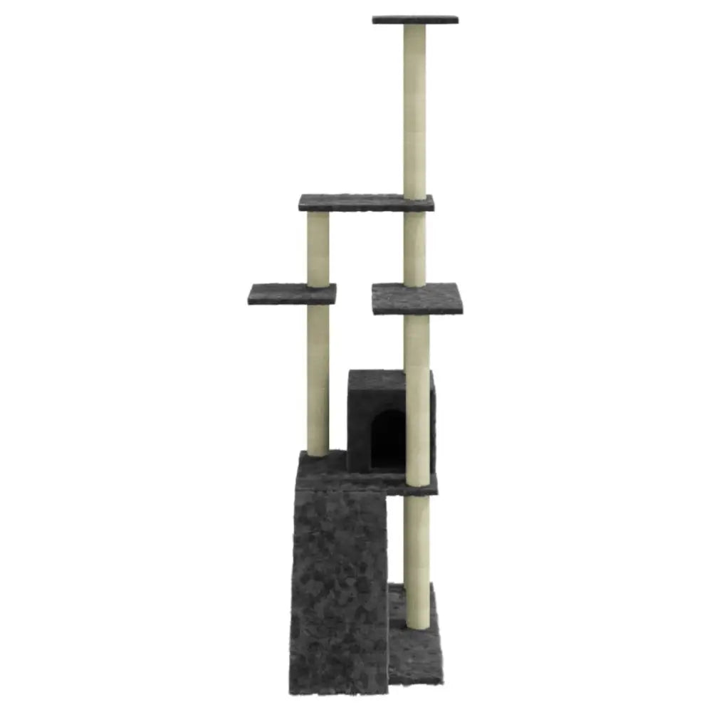 Vidaxl cat tree with sisal scratching posts dark grey 155