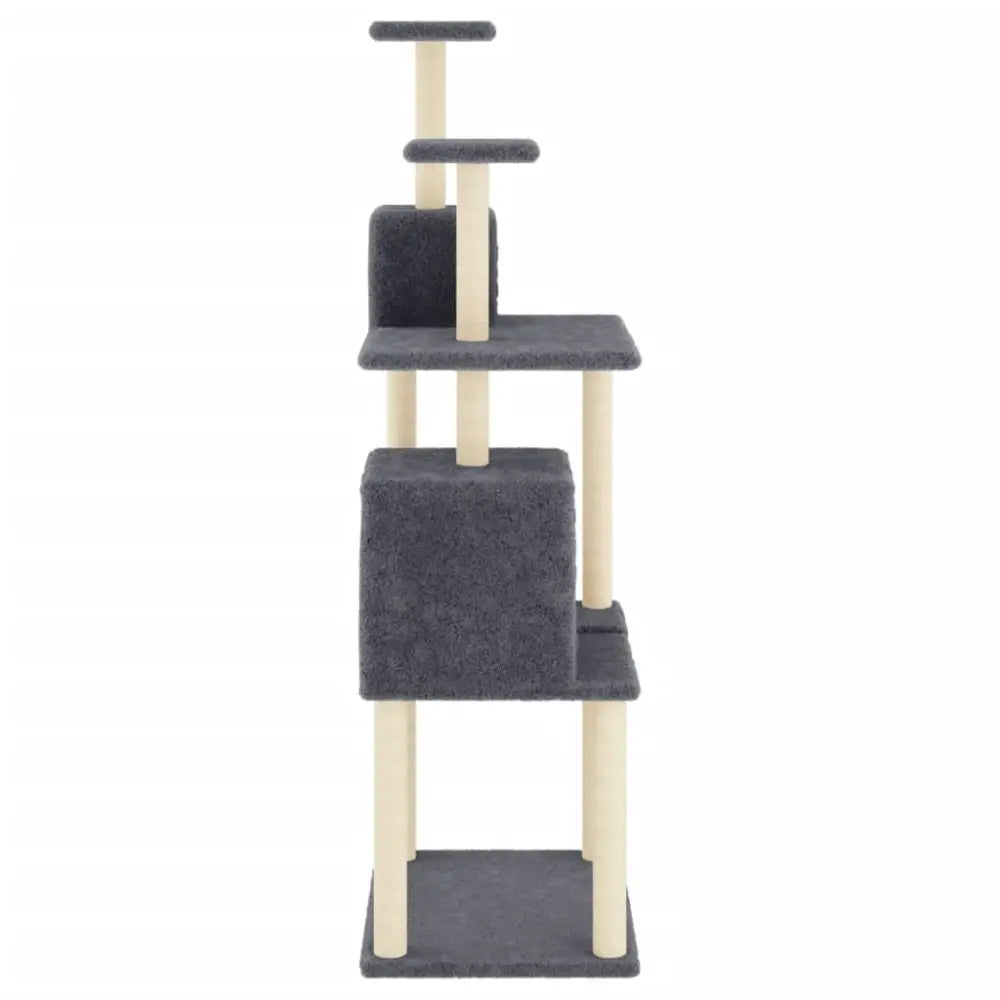 Vidaxl cat tree with sisal scratching posts dark grey 167