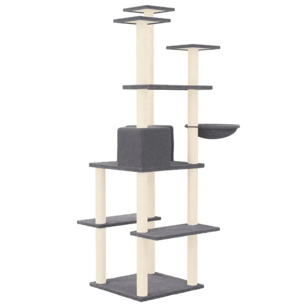 Vidaxl cat tree with sisal scratching posts dark grey 167