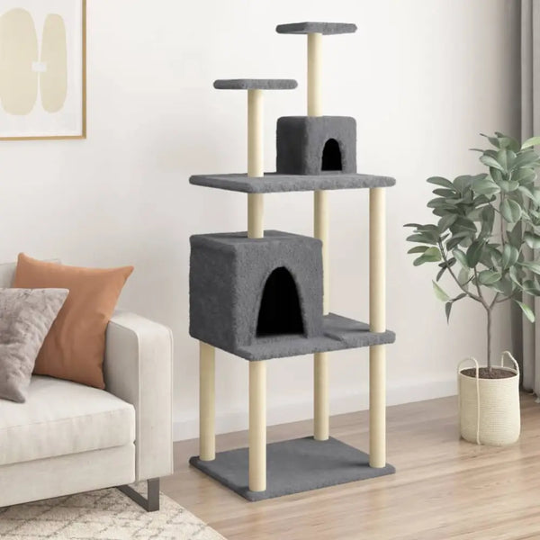 Vidaxl cat tree with sisal scratching posts dark grey 167