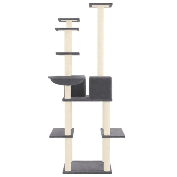 Vidaxl cat tree with sisal scratching posts dark grey 167