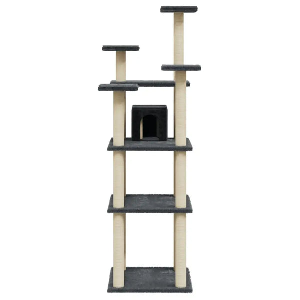 Vidaxl cat tree with sisal scratching posts dark grey 171