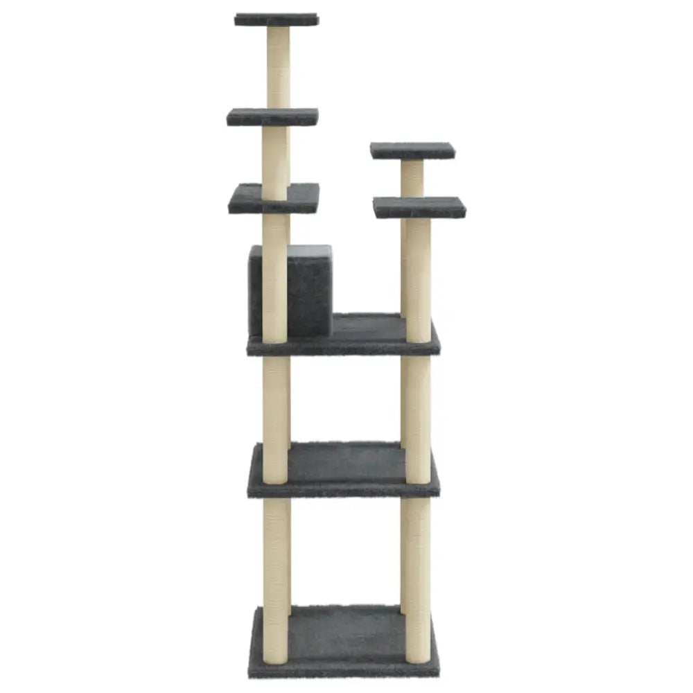 Vidaxl cat tree with sisal scratching posts dark grey 171