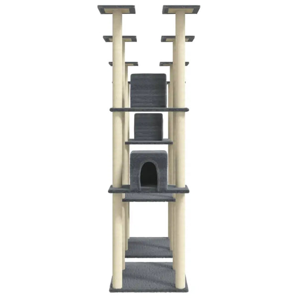 Vidaxl cat tree with sisal scratching posts dark grey 174