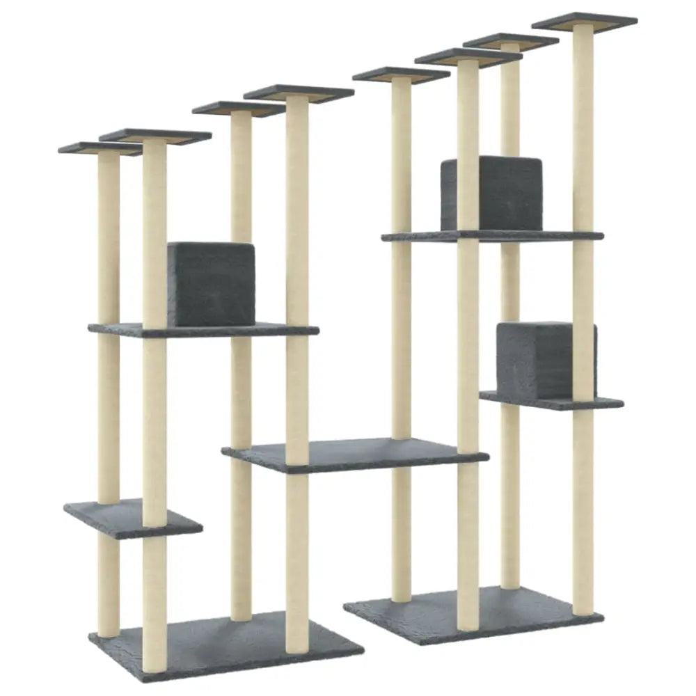 Vidaxl cat tree with sisal scratching posts dark grey 174