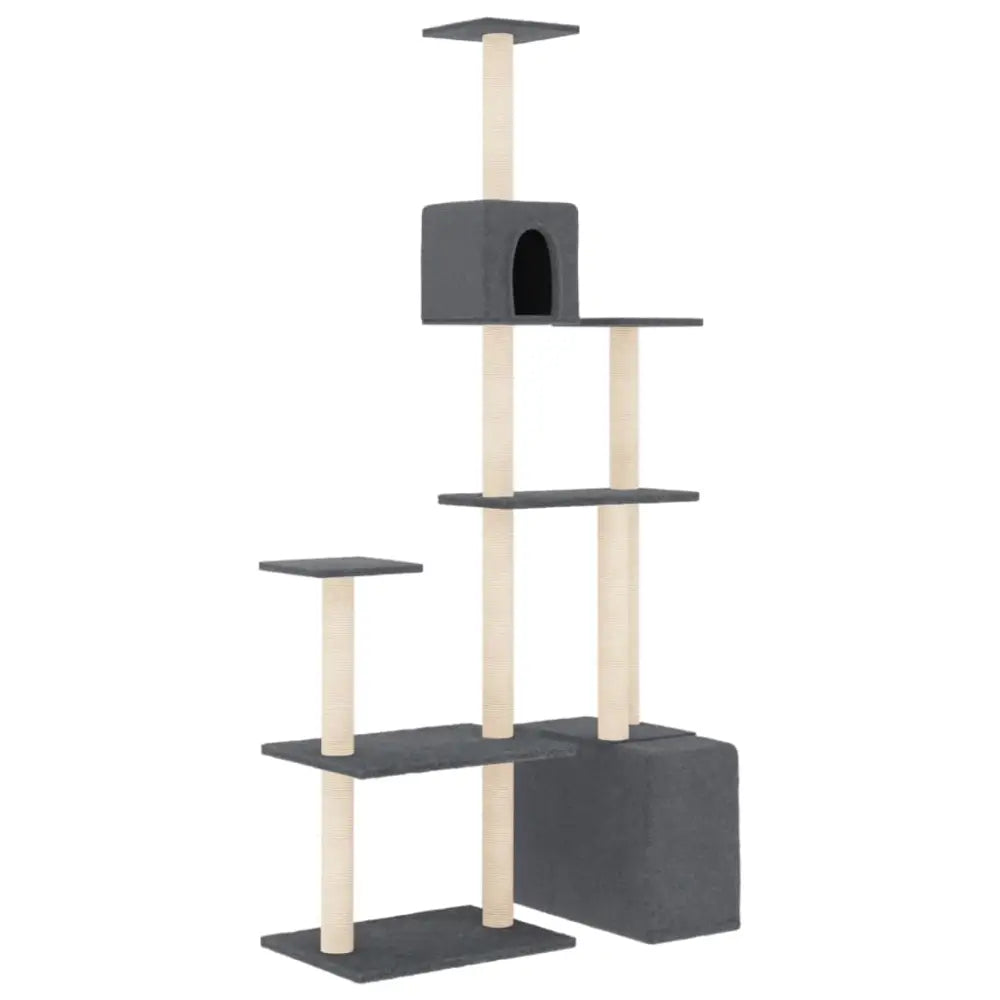 Vidaxl cat tree with sisal scratching posts dark grey 180