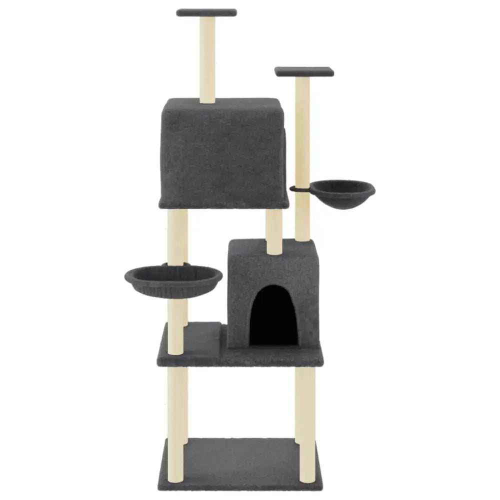 Vidaxl cat tree with sisal scratching posts dark grey 180