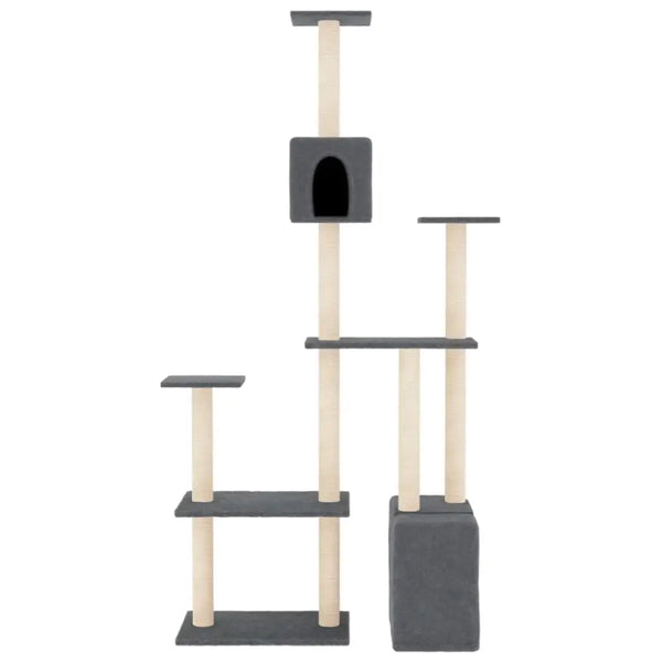 Vidaxl cat tree with sisal scratching posts dark grey 180