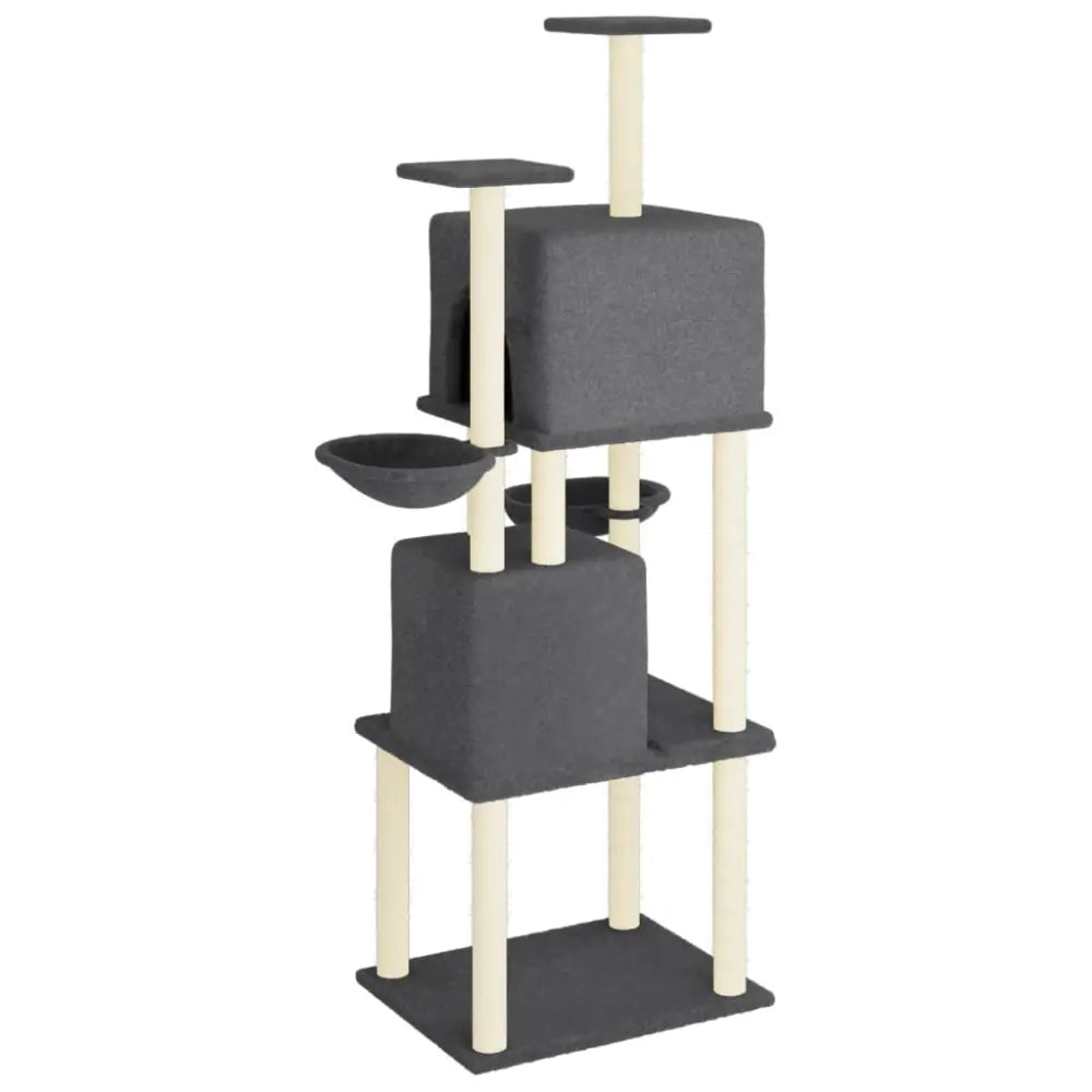 Vidaxl cat tree with sisal scratching posts dark grey 180