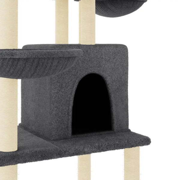 Vidaxl cat tree with sisal scratching posts dark grey 180