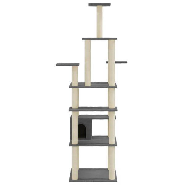 Vidaxl cat tree with sisal scratching posts dark grey 183