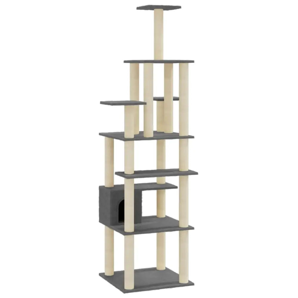 Vidaxl cat tree with sisal scratching posts dark grey 183