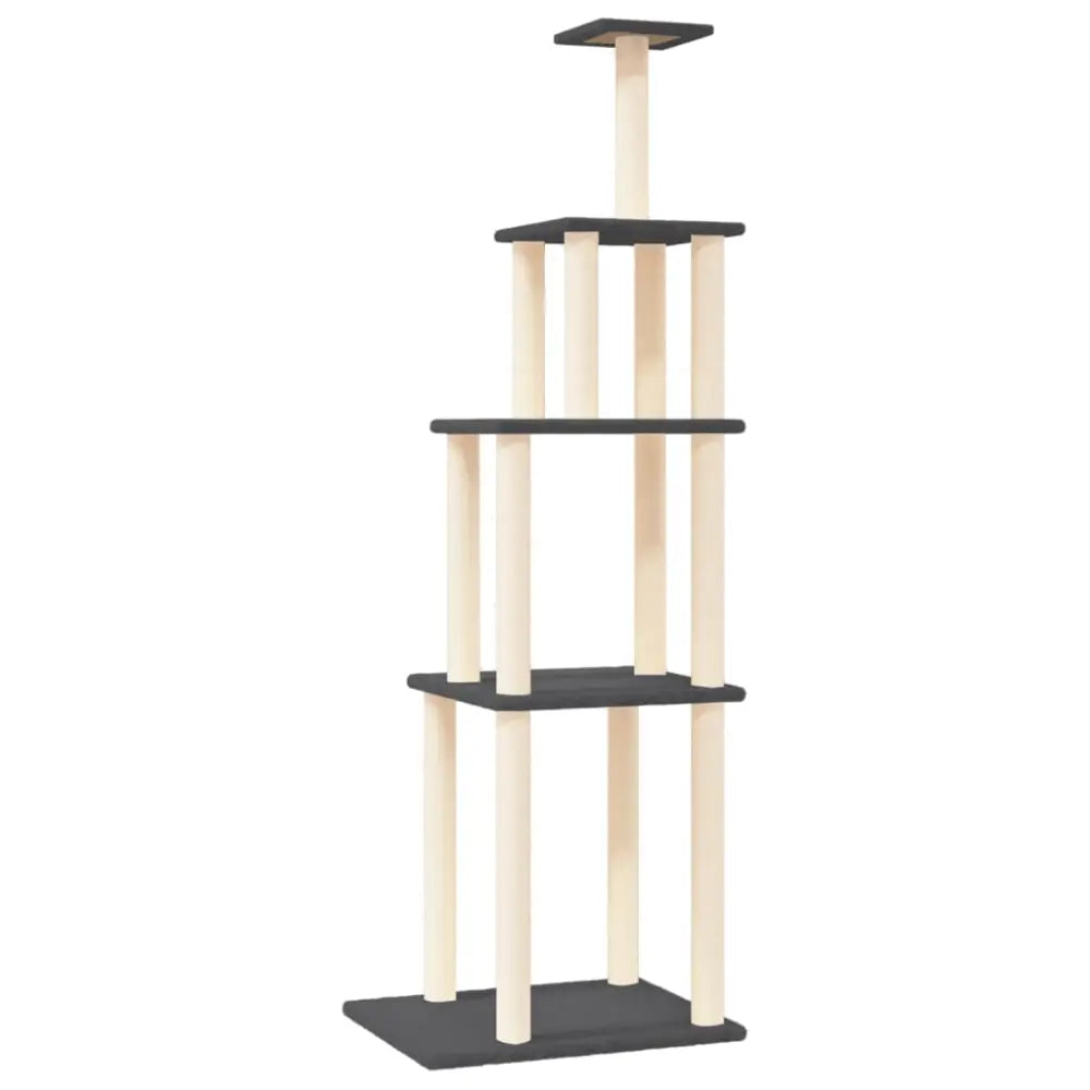 Vidaxl cat tree with sisal scratching posts dark grey 183