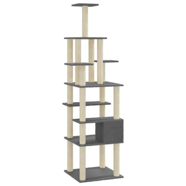 Vidaxl cat tree with sisal scratching posts dark grey 183