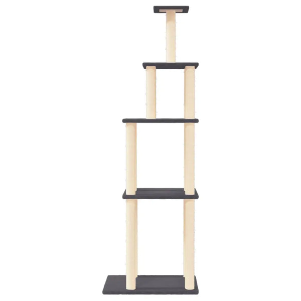 Vidaxl cat tree with sisal scratching posts dark grey 183