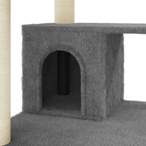 Vidaxl cat tree with sisal scratching posts dark grey 183